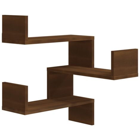 Wand-Eckregal Braun Eichen-Optik 40x40x50 cm Holzwerkstoff vidaXL