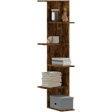 Wand-Eckregal Eiche geraucht Engineering Holz