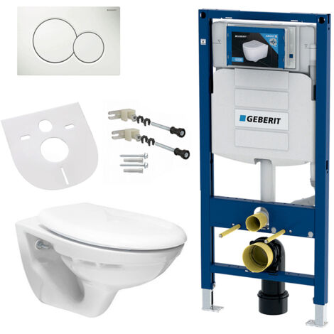 Wand Hänge WC Soft-Close Deckel SIGMA Wandanker Komplettset mit passendem Geberit Vorwandelement