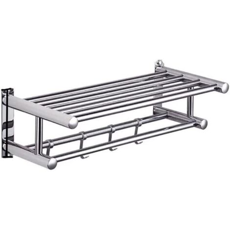 Wand-Handtuchhalter aus Aluminium, Silber, 50 cm – verschleiß- und korrosionsbeständig – mit Haken – einfache Montage