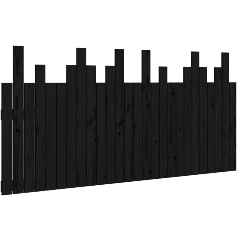 Vidaxl - Tête de lit murale Noir 166x3x80 cm Bois massif de pin