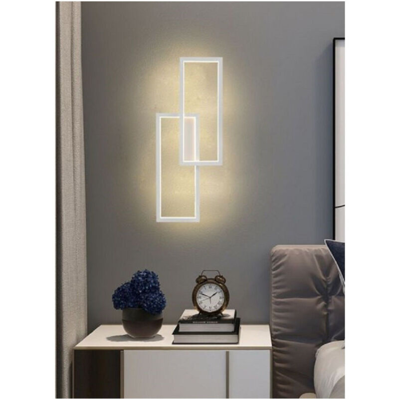 Trade Shop - led wandleuchte 32W 2 rechtecke offen warmes kaltes naturlicht AQ25-B -