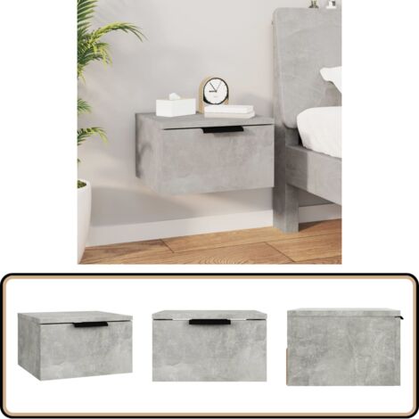 Wand-Nachttisch Betongrau 34x30x20 cm - Wandregal - Nachtschränkchen - Wohnzimmer Deko - Betonoptik - Möbel Online Kaufen