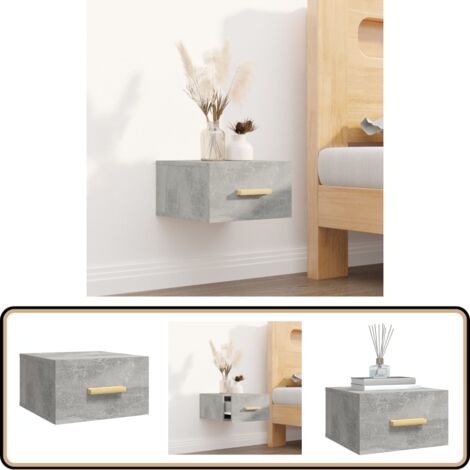 Wand-Nachttisch Betongrau 35x35x20 cm - Wand-Nachttisch - Hängeschrank - Nachtkästchen - Bettseitentisch - Wohnzimmer Dekoration