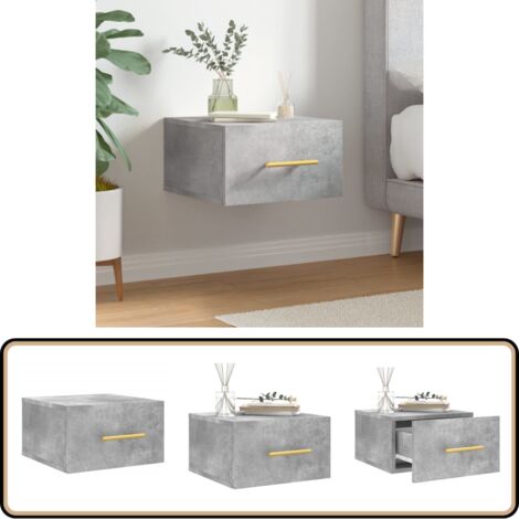 Wand-Nachttisch Betongrau 35x35x20 cm - Wandregal - Hängeschrank - Nachtschrank - Wohnzimmerdeko - Schlafzimmermöbel