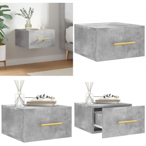 Wand-Nachttisch Betongrau 35x35x20 cm - Wandregal - Hängeschrank - Nachtschrank - Wohnzimmerdeko - Schlafzimmermöbel - Home & Living