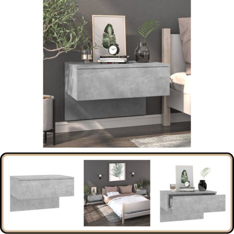 Wand-Nachttisch Betongrau - Wandregal - Nachtkästchen - Wohnzimmer Deko - Betonoptik - Regal Grau