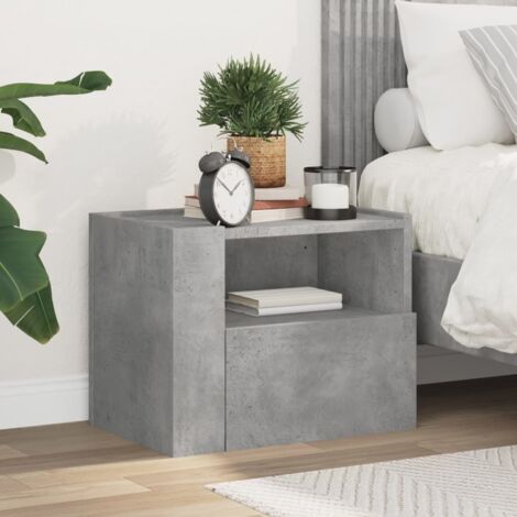 Wand-Nachttisch grau Beton 45x30x35 cm