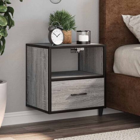 Wand-Nachttisch Grau Sonoma 40x31x39,5 cm vidaXL169423