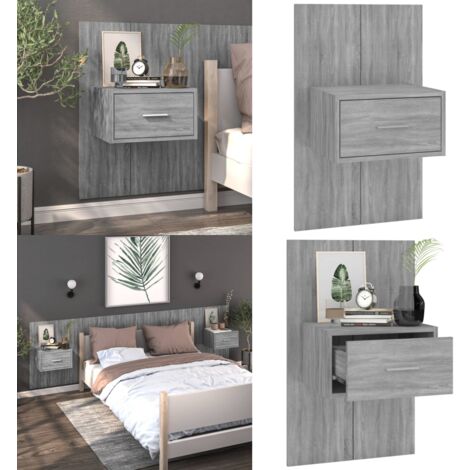 Wand-Nachttisch Grau Sonoma - Wandregal - Nachtschränkchen - Wohnzimmer Dekoration - Regal Grau - Holzwerkstoff Möbel - Home & Living