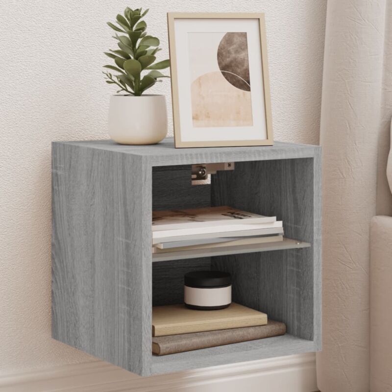 Tv-wandschränke Mit Led-leuchten 2 Stk. Grau Sonoma Vidaxl