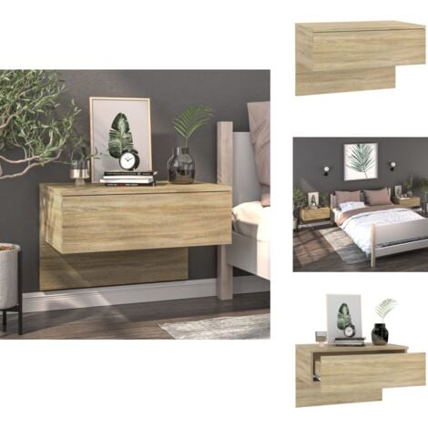Wand-Nachttisch Sonoma-Eiche - Wandregal - Holzregale - Nachtschränkchen - Wohnzimmer Deko - Möbel Online Kaufen