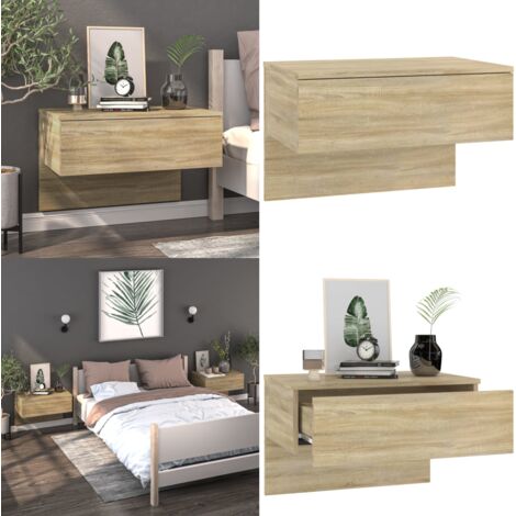 Wand-Nachttisch Sonoma-Eiche - Wandregal - Holzregale - Nachtschränkchen - Wohnzimmer Deko - Möbel Online Kaufen - Home & Living