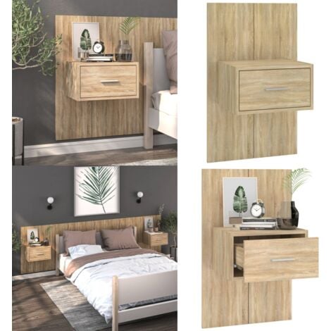 Wand-Nachttisch Sonoma-Eiche - Wandregal - Nachtkästchen - Wohnzimmer Deko - Holzschrank - Möbelstück - Home & Living