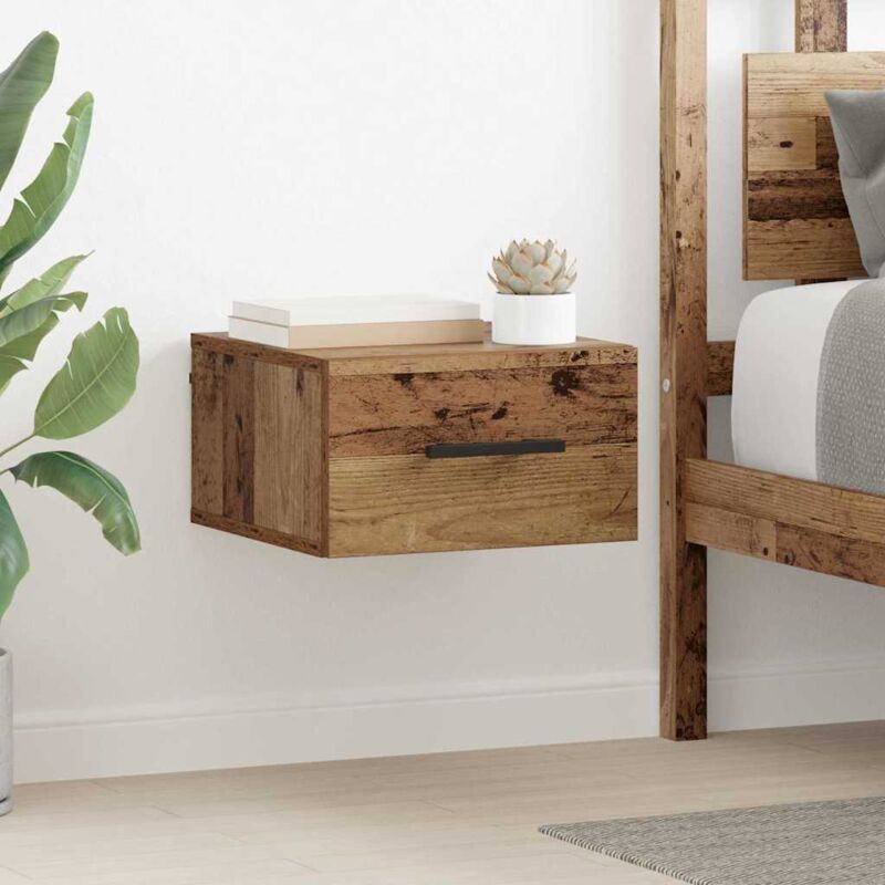 Nachttisch Wandmontiert Altholz 35 X 35 X 20 Cm Holzwerkstoff Vidaxl