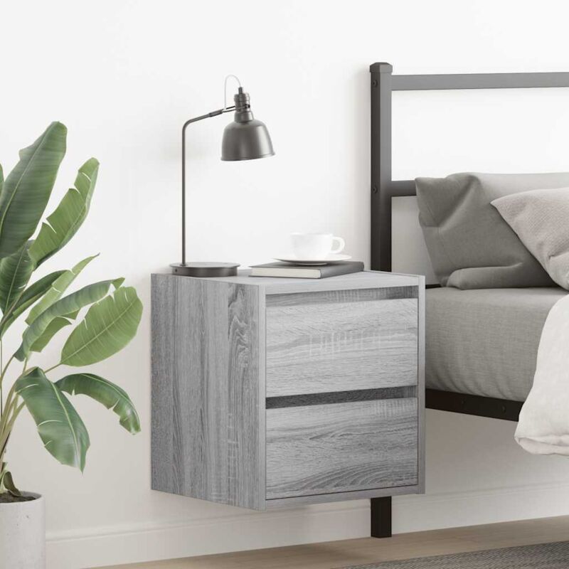 Wand-nachttische 2 Stk. Grau Sonoma 38x34x40 Cm Vidaxl