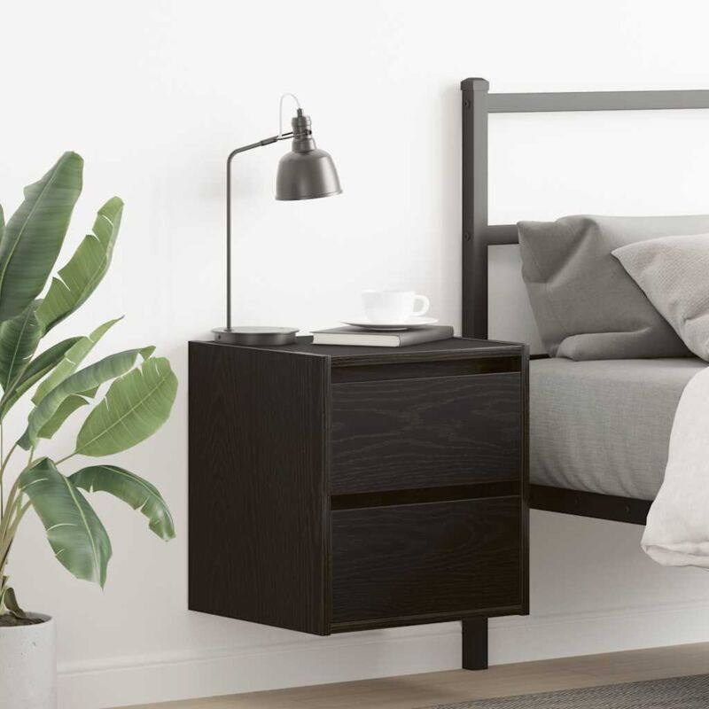 Wand-nachttische 2 Stk. Schwarz Eichen-optik 38x34x40 Cm - Vidaxl