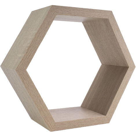 Wand-Regal Sechseck Eiche