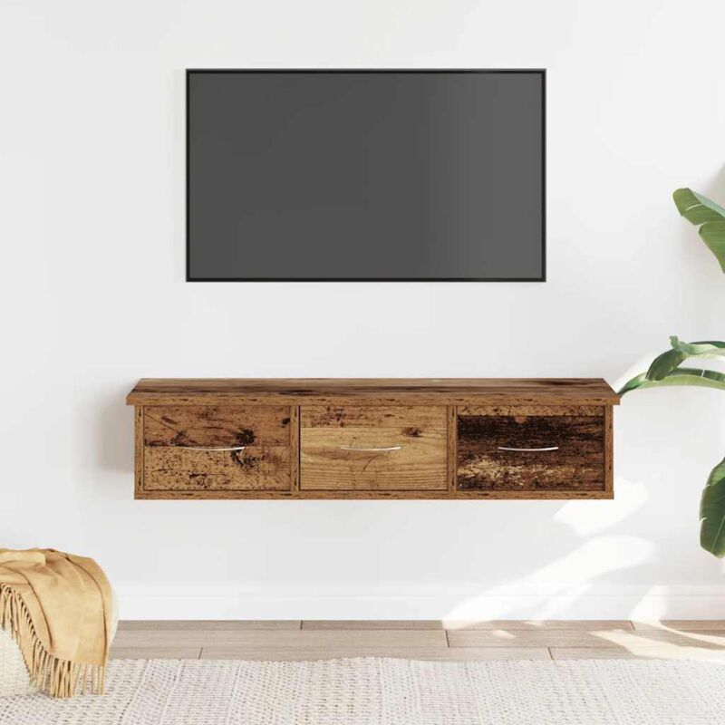 Vidaxl Wandschrank Altholz-optik 88x26x18, 5 Cm Holzwerkstoff