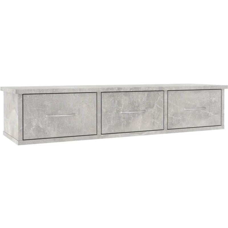 Wand-schubladenregal Betongrau 88x26x18, 5 Cm Holzwerkstoff Vidaxl