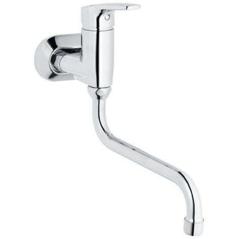 Wand-Spültischmischer Heinrich Schulte Alpha 350 Schwenkauslauf, Ausladung 250 mm, chrom - Z056870-00010