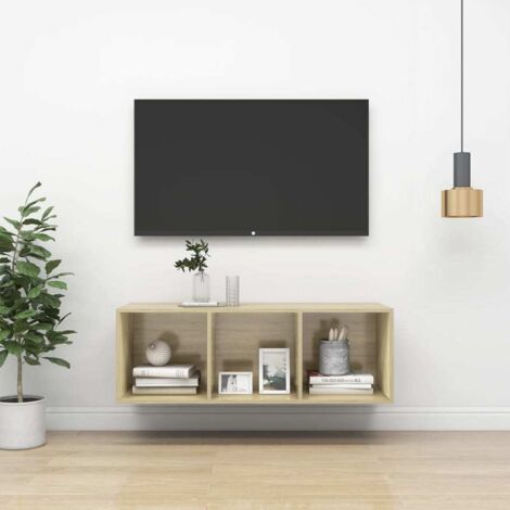 Wand-TV-Regal Eiche Sonoma 37x37x107 cm Ingenieurholz