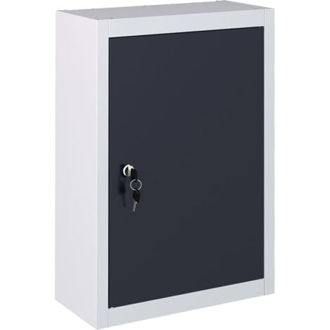 Wand-Werkzeugschrank Industriedesign Metall Grau und Schwarz vidaXL
