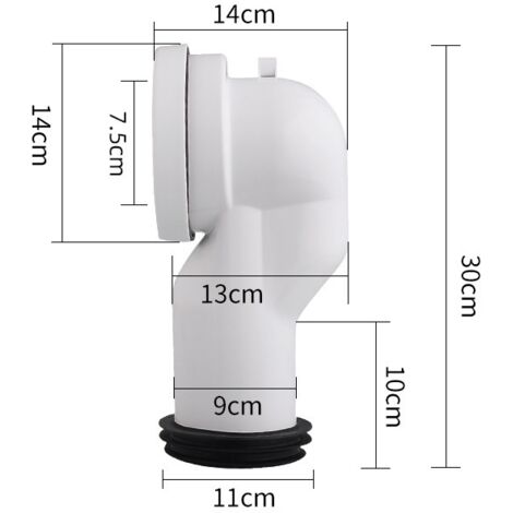 Wandadapter für Toilettenabflussrohr, Universalanschluss 90-107 mm, kleines Fragezeichen-Typ.
