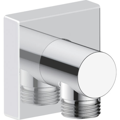 Wandanschlussbogen Duravit Universal, mit eckiger Wandabdeckung, Chrom