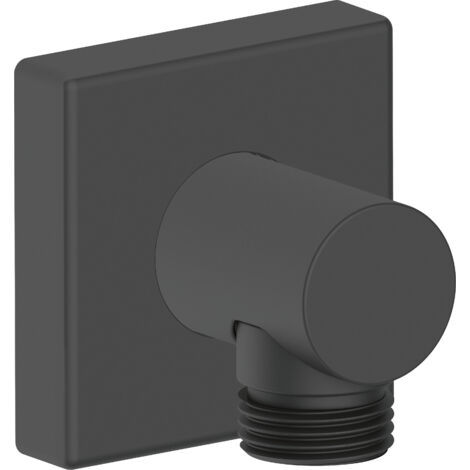 Wandanschlussbogen Duravit Universal, mit eckiger Wandabdeckung, Schwarz Matt