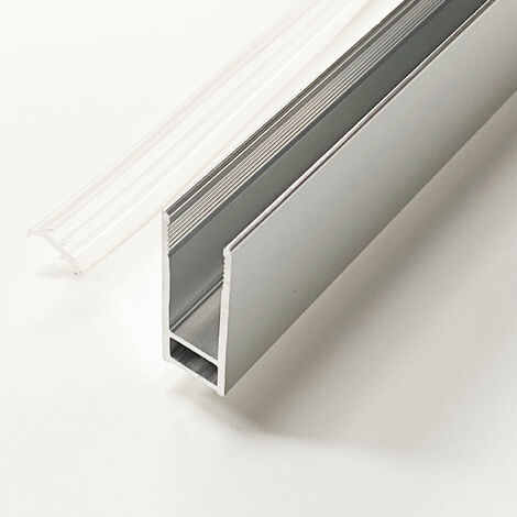 Wandanschlussprofil U-Profil aus Edelstahl für Walk-In-Duschen Glasstärke 8 mm Länge 195 cm