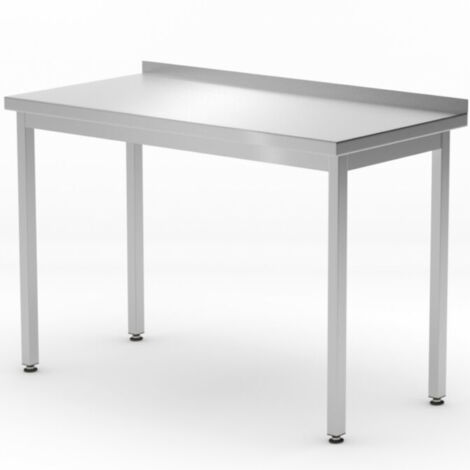 Wandarbeitsplatte mit Kante Budget Line STEEL 800 x 600 x 850 mm - Hendi 817193
