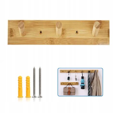Wandaufhänger aus Naturholz für Kleidung, Schlüssel, Flur, Garderobe