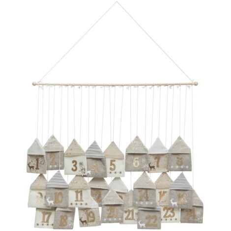 Wandaufhängung Adventskalender beige l90cm - Atmosphera créateur d'intérieur