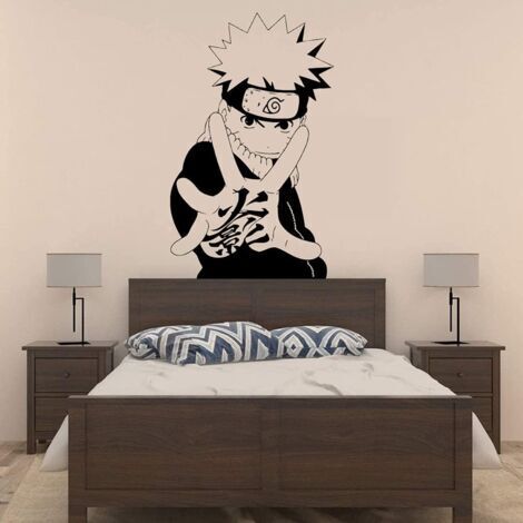 Wandaufkleber im Anime-Stil, japanische Comic-Motive zur Dekoration, selbstklebende Wandaufkleber mit Naruto-Cartoonfiguren