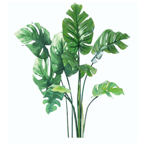 Wandaufkleber und Wandposter mit tropischen Monstera-Blättern