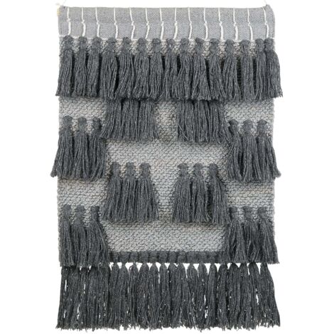 Wandbehang JIWA Baumwolle 106 cm Grau