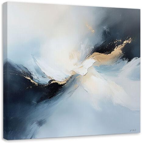 Wandbild Abstrakt Schwarz Gold Grau 50x50 cm