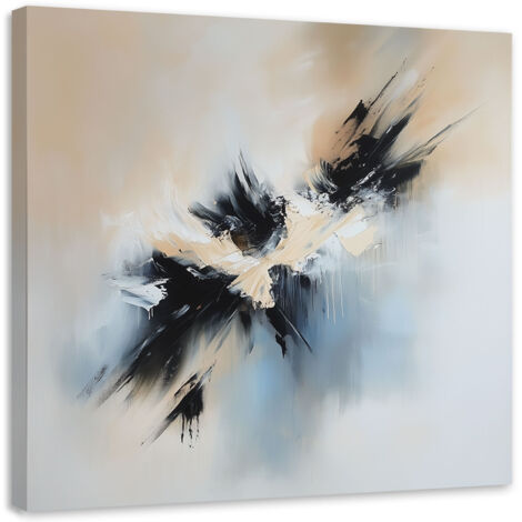 Wandbild Abstrakte beige-schwarz wie gemalt 30x30 cm