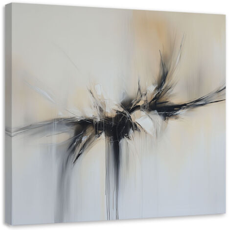 Wandbild Abstrakte beige-schwarze Farbeffekt 60x60 cm