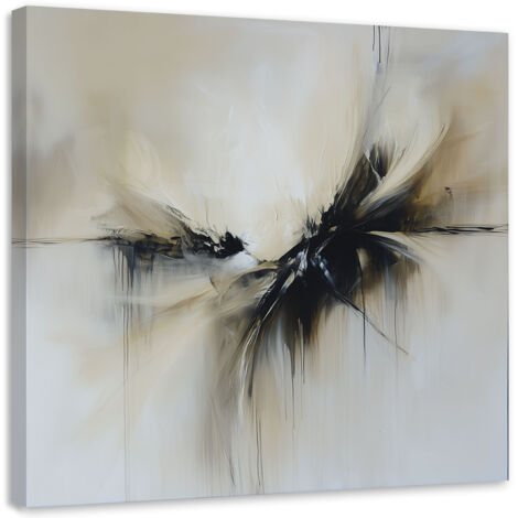 Wandbild Abstrakte beige-schwarze Farbeffekt 60x60 cm