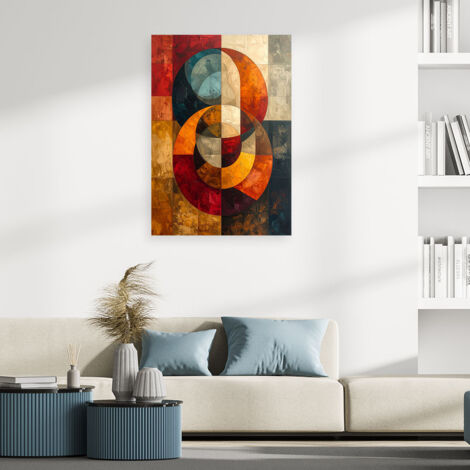 Wandbild Abstrakte geometrische Kunst in Erdtönen 70x100