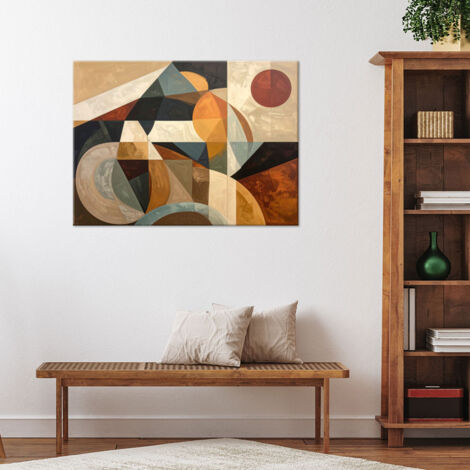 Wandbild Abstrakte geometrische Kunst in Erdtönen 90x60