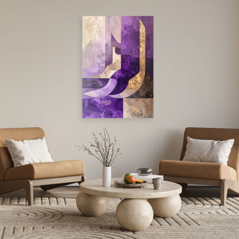 Wandbild Abstrakte Imitationsfarbe Lila Beige 70x100