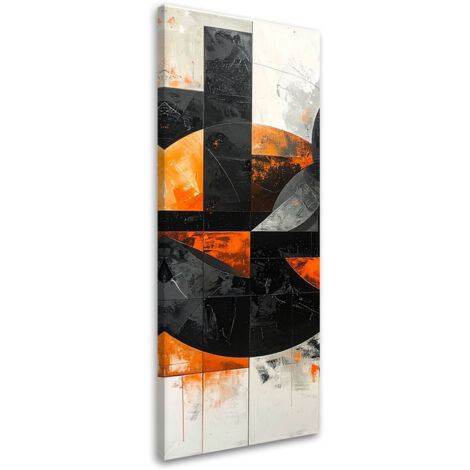 Wandbild Abstrakte Kreise Formen schwarz-orange 30x90 cm