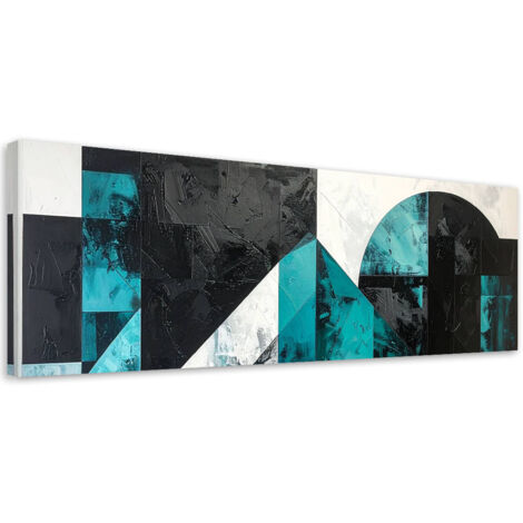 Wandbild Abstrakte Kreise Formen türkis 90x30 cm