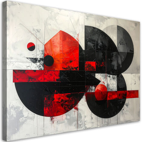 Wandbild Abstrakte Kreise rot-schwarz 90x60 cm