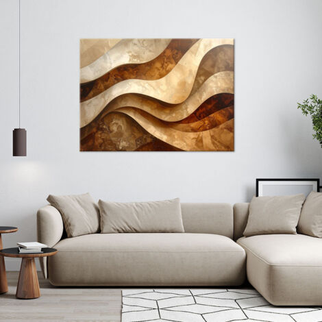 Wandbild Abstrakte Wellen in Beige 90x60