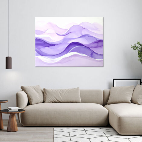 Wandbild Abstrakte Wellen pastell lila violett 90x60