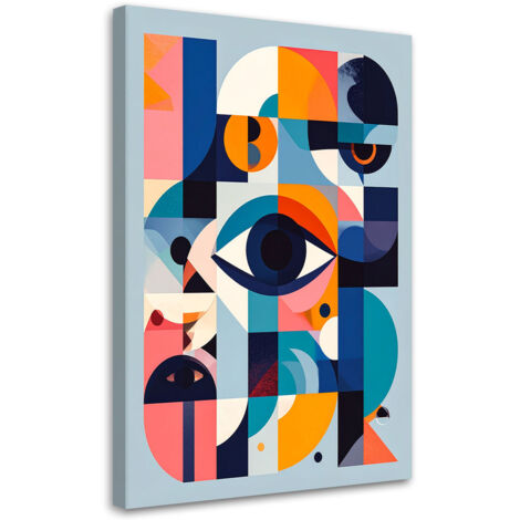 Wandbild Abstraktion Auge im Bauhaus-Stil 40x60 cm